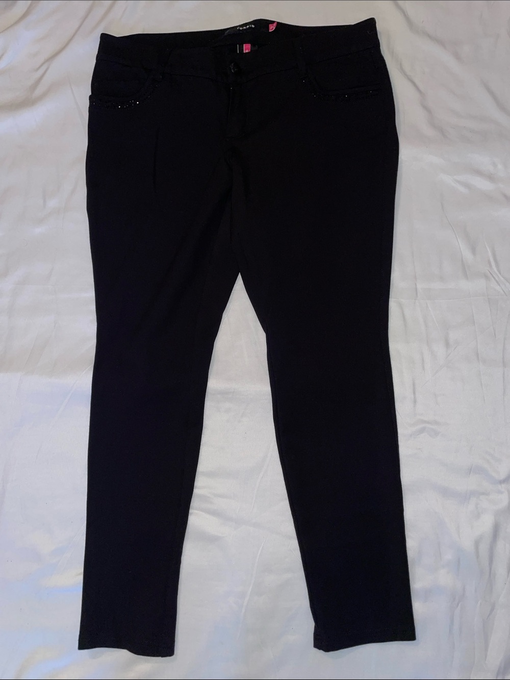 Torrid Black Slim Ponte Pants with Decorative Pocket Trim